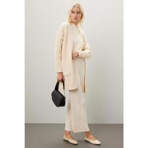 Madewell Off-White Cable-Knit Long Cardigan Size M